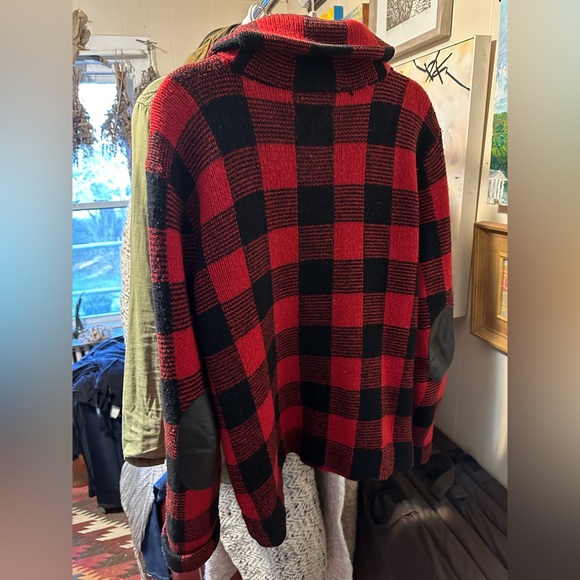Ralph Lauren vintage buffalo plaid lumber knitted jacket 100% wool - Picture 4 of 4
